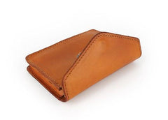 Leather Mens Envelope Front Pocket Wallet Card Wallet Cool Small Change Wallet for Men