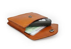 Leather Mens Envelope Front Pocket Wallet Card Wallet Cool Small Change Wallet for Men