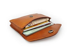 Leather Mens Envelope Front Pocket Wallet Card Wallet Cool Small Change Wallet for Men