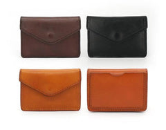 Leather Mens Envelope Front Pocket Wallet Card Wallet Cool Small Change Wallet for Men