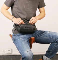 Leather Mens FANNY PACK MENS WAIST BAG HIP PACK BELT BAG FOR MEN