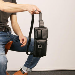 Leather Mens FANNY PACK MENS WAIST BAG HIP PACK BELT BAG FOR MEN