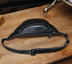 black leather crossbody fanny pack  Black Leather FANNY PACK for Men Black leather belt bag