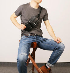 Leather Mens FANNY PACK MENS WAIST BAG HIP PACK BELT BAG FOR MEN
