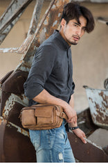 Leather Mens FANNY PACK MENS WAIST BAG HIP PACK BELT BAG FOR MEN - imessengerbags