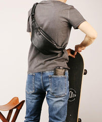 Black fanny packs for men​ Black Leather FANNY PACK for Men black leather crossbody fanny pack Black leather belt bag