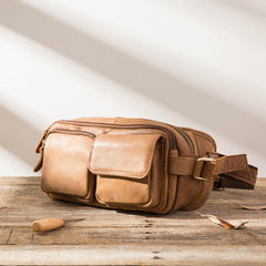 Leather Mens FANNY PACK MENS WAIST BAG HIP PACK BELT BAG FOR MEN - imessengerbags
