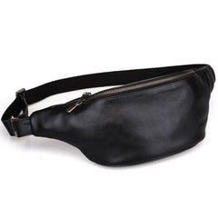 waist pack shoulder bag​ Black Leather FANNY PACK for Men black leather crossbody fanny pack Black leather belt bag