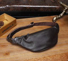 waist purse​ Black Leather FANNY PACK for Men black leather crossbody fanny pack Black leather belt bag