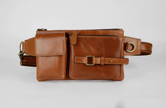 Leather Mens Fanny Pack Waist Bag Hip Pack Belt Bag Bumbag for Men