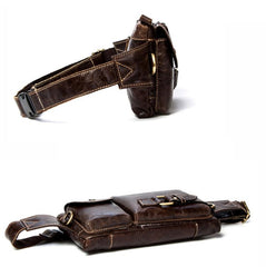 Leather Mens Fanny Pack Waist Bag Hip Pack Belt Bag Bumbag for Men - imessengerbags