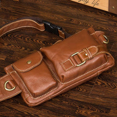 Leather Mens Fanny Pack Waist Bag Hip Pack Belt Bag Bumbag for Men - imessengerbags