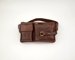 Leather Mens Fanny Pack Waist Bag Hip Pack Belt Bag Bumbag for Men