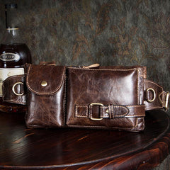 Leather Mens Fanny Pack Waist Bag Hip Pack Belt Bag Bumbag for Men - imessengerbags