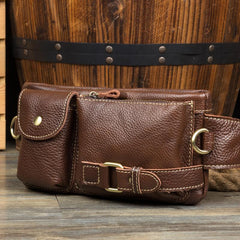 Leather Mens Fanny Pack Waist Bag Hip Pack Belt Bag Bumbag for Men - imessengerbags