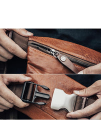 Leather Mens Fanny Pack Waist Bag Hip Pack Belt Bag Bumbag for Men