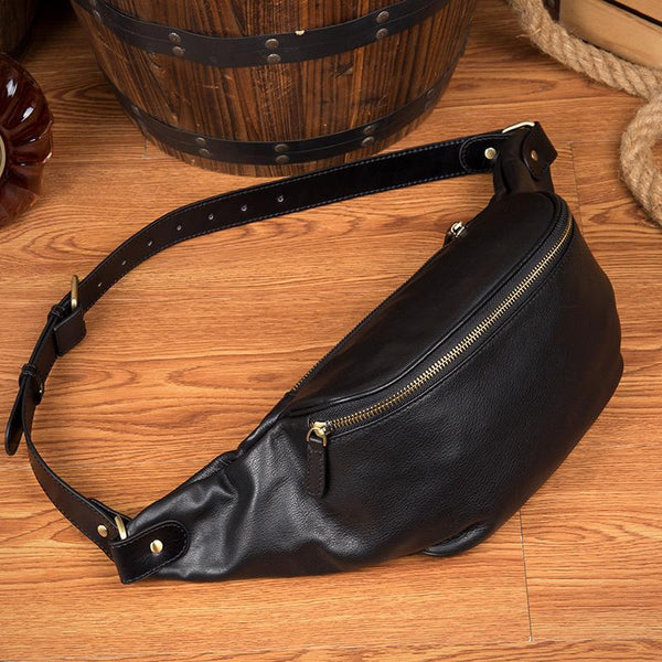 Leather Mens Fanny Pack Waist Bag Hip Pack Belt Bag Bumbag for Men - imessengerbags