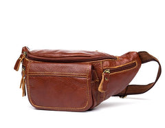 Leather Mens Fanny Pack Waist Bag Hip Pack Belt Bag Bumbag for Men - imessengerbags