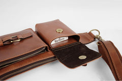 Leather Mens Fanny Pack Waist Bag Hip Pack Belt Bag Bumbag for Men