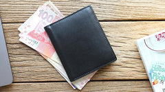 Leather Mens Slim Bifold Small Wallet Front Pocket Wallet Small Wallet for Men - imessengerbags