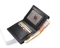 Leather Mens Slim Bifold Small Wallet Front Pocket Wallet Small Wallet for Men - imessengerbags