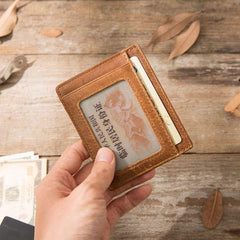 Leather Mens Slim Card Holder Front Pocket Wallets Card Wallet for Men - imessengerbags