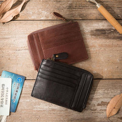 Leather Mens Slim Card Holder Front Pocket Wallets Card Wallets for Men - imessengerbags