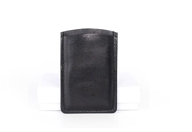 Leather Mens Slim Card Wallet Front Pocket Wallet Small Change Wallets for Men - imessengerbags