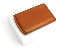 Leather Mens Slim Card Wallet Front Pocket Wallet Small Change Wallets for Men - imessengerbags