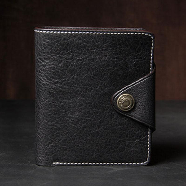 Leather Mens Slim billfold Leather Wallet Men Small Wallets Bifold for Men - imessengerbags