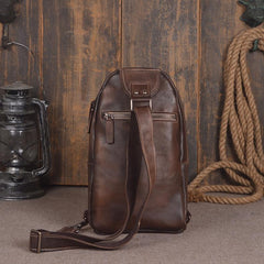 Leather Mens Sling Bag Sling Shoulder Bag Sling Backpack for men - imessengerbags