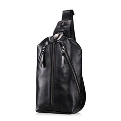 Leather Mens Sling Bag Sling Shoulder Bag Sling Backpack for men