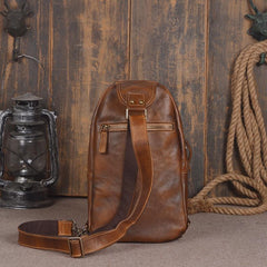 Leather Mens Sling Bag Sling Shoulder Bag Sling Backpack for men - imessengerbags