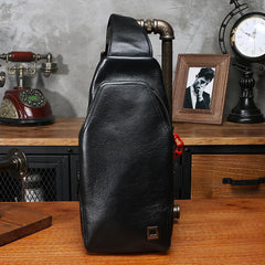 Leather Mens Sling Bag Sling Shoulder Bag Sling Backpack for men