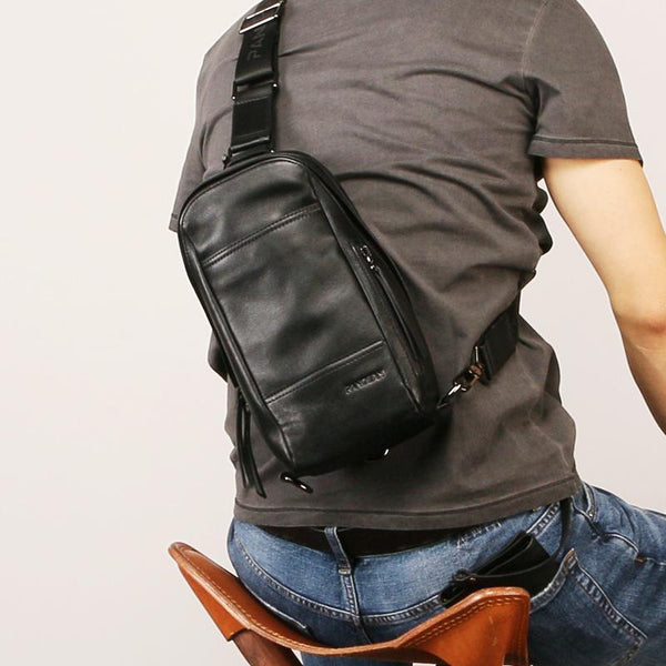 Leather Mens Sling Bag Sling Shoulder Bag Sling Backpack for men - imessengerbags