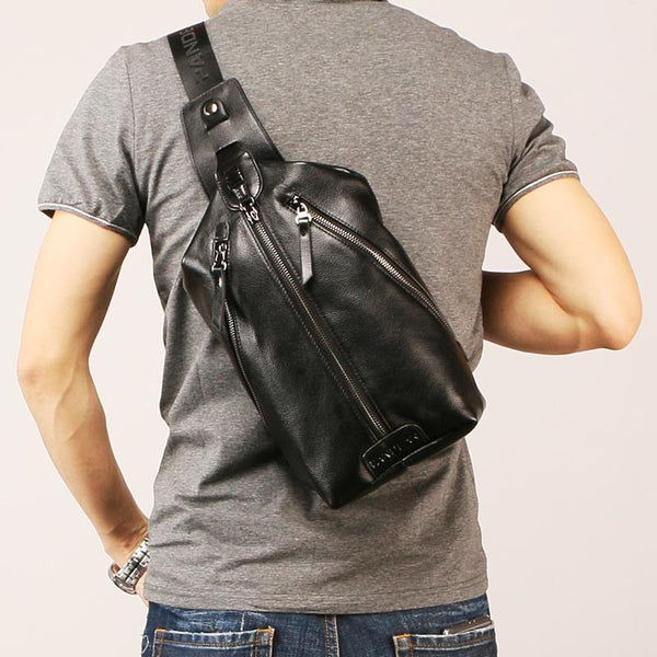 Leather Mens Sling Bag Sling Shoulder Bag Sling Backpack for men - imessengerbags