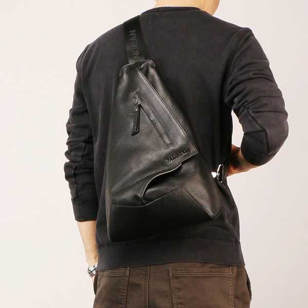 Leather Mens Sling Bag Sling Shoulder Bag Sling Backpack for men - imessengerbags