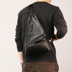 Leather Mens Sling Bag Sling Shoulder Bag Sling Backpack for men - imessengerbags