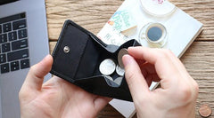 Leather Mens Small Change Wallet Coin Wallet Front Pocket Wallet for Men