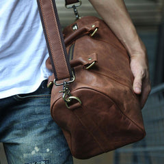 Leather Mens Small Weekender Bags Travel Bag Shoulder Bags for men - imessengerbags