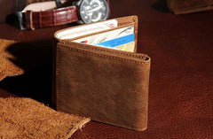 Leather Mens Vintage Leather Wallet Men Small Wallets Trifold for Men - imessengerbags