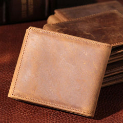 Leather Mens Vintage Leather Wallet Men Small Wallets Trifold for Men - imessengerbags