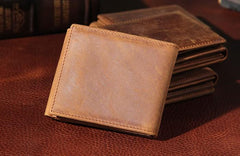 Leather Mens Vintage Leather Wallet Men Small Wallets Trifold for Men - imessengerbags