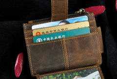 Leather Mens Wallet Cool Slim Front Pocket Wallet Money Clip for Men - imessengerbags