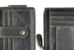 Leather Mens Wallet Cool Slim Front Pocket Wallet Money Clip for Men - imessengerbags