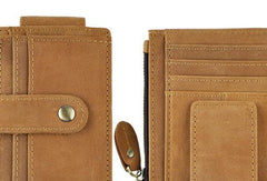 Leather Mens Wallet Cool Slim Front Pocket Wallet Money Clip for Men - imessengerbags