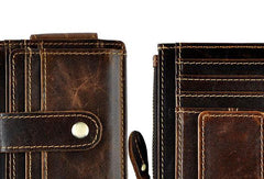 Leather Mens Wallet Cool Slim Front Pocket Wallet Money Clip for Men - imessengerbags
