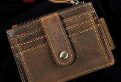 Leather Mens Wallet Cool Slim Front Pocket Wallet Money Clip for Men - imessengerbags