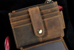 Leather Mens Wallet Cool Slim Front Pocket Wallet Money Clip for Men - imessengerbags
