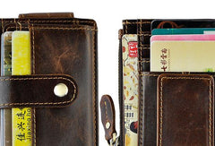 Leather Mens Wallet Cool Slim Front Pocket Wallet Money Clip for Men - imessengerbags